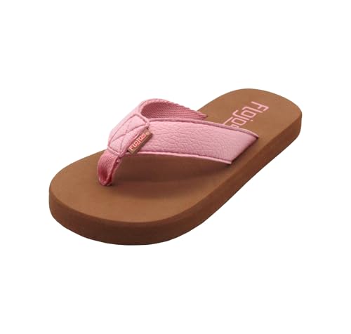 FLOJOS Flip Flop Sandal, Coral/Tan, 3 US Unisex Little Kid
