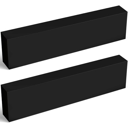Colingmill 2 Pcs HDPE Plastic Blocks, 2" X 3" X 12", Black