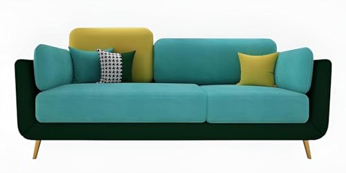 Image of Stylish & Modern Heavy Duty & Luxurious Traditional 3 Seater Sofa Chesterfield Sofa Arm Sofa Three Seater Sofa for Living Room Guest Room Hotels & Office. (Turquoise & Green)