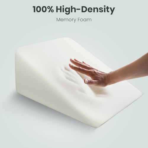 Image of AGEasy Wedge Pillow | 100% Memory Foam Orthopedic | Triangular Cushion for Leg Elevation, Back Support, Acid Reflux, Snoring | Improves Comfort & Posture