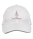 Makoroni - Keep Calm and Play METALLOPHONE Hat Adjustable Cap, DesJ59 White