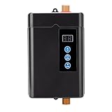 NYHGOXM 電気給湯器 瞬間湯沸かし器 小型 家庭用 100V LCD温度表示 簡単設置 キッチン/浴室/洗面台対応 家庭用ミニ電気温水器 浴室に最適 電気温水器 給湯器 ヒーター (ブラック)