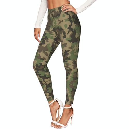 Leggings de compresión suaves de alta densidad mallas camuflaje verde mujer exclusivas
