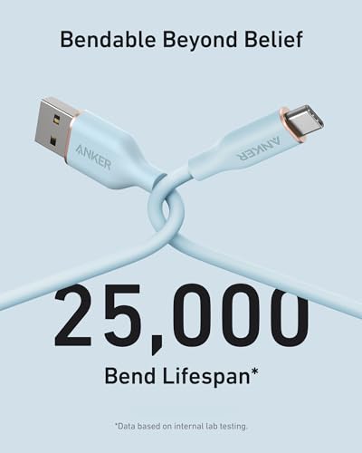 Anker USB A to USB C Cable, USB to USB C Flow Cord (6 ft, Blue) - image 4