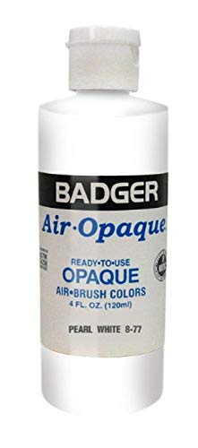 Badger Air-Brush Company Air-Opaque Airbrush Ready Water Based Acrylic Paint, Pearl White, 4-Ounce