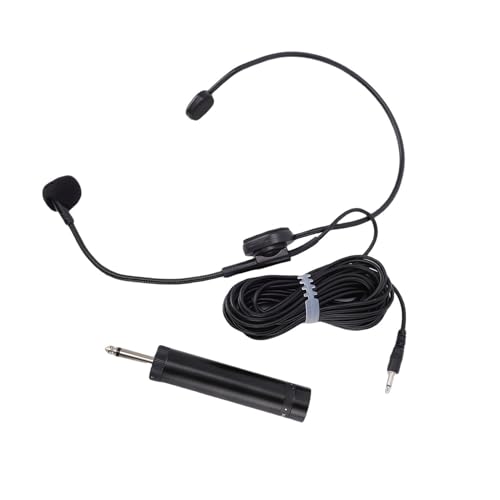 Goshyda Micrófono de Auriculares con Sonido HiFi con Conector de 3,5 Mm, Micrófono con Cable Ajustable Flexible para Presentación de Discursos de Canto, Liviano Montado en la Cabeza con Cable de 1,2