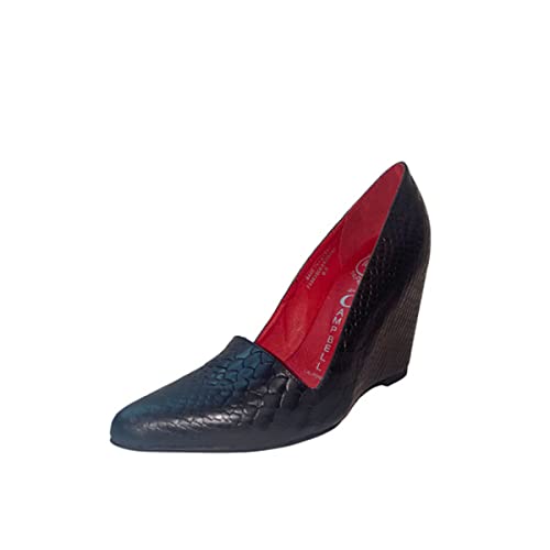 Authentic JC86 Jeffrey Campbell Cow Leather Black fish Wedge - 4 inch wedge - Women's Designer Shoes - Women's Fashion Shoes4