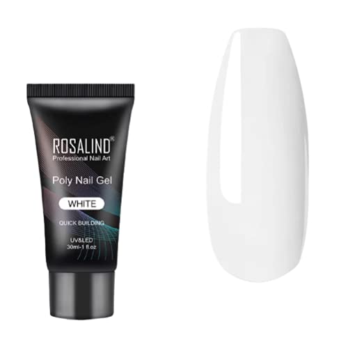 La Rosa Productos ProfesionalesROSALIND Polygel For Nails Extensions Finger nail art Manicure Acryl gel Varnish hybrid 30ML Poly gel nail polish (WHITE-11)