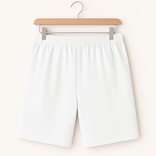 Image of Vogaan Men's Casual Slim Fit Shorts | Stylish Knee-Length Shorts with Elastic Waist | Summer Wear Short with Side Pockets for Gym Travel & Outdoor