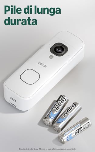 Blink Videocitofono 2K+ a pile (ultimo modello) | Vista a figura intera | 2K | IP65 | Pile di lunga durata | Facile da installare | Modulo di sincronizzazione di base incluso – Sistema (bianco) - Immagine 3