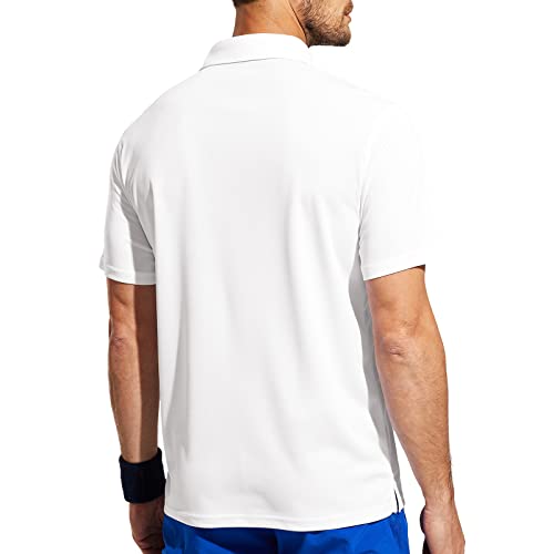 Mier Men's Quick Dry Polo Shirts Short Sleeve Collared Golf Casual Moisture Wicking Performance Top, Recycled Polyester White, Xl #TOP5