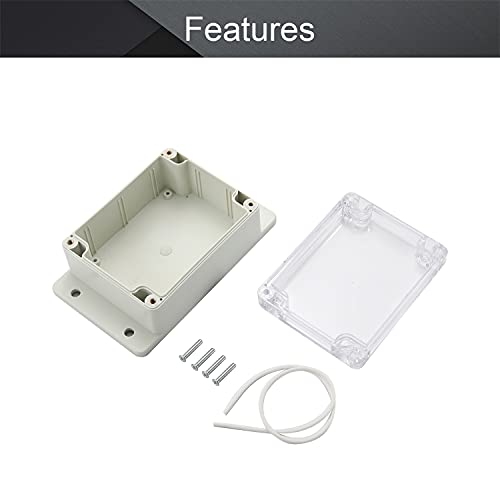 Fielect Junction Box Abs Plastic Dustproof Waterproof Ip67 Universal Electrical Project Enclosure With Transparent Clear Cover And Fixed Ear 4.53" X 3.54" X 2.17" #TOP2
