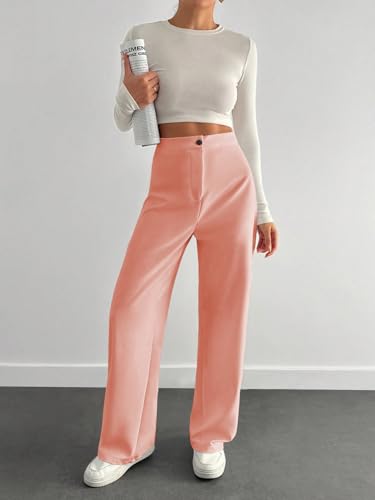 Image of Toochki Trousers for Woman Pants Women's Formal Office Korean | Beige Black Track Pant | Straight | Cotton Spandex Stretchable Trouser | High-Waisted Bottom Wear