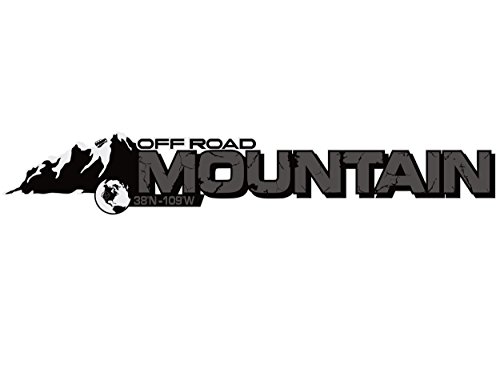 2 x Dark Grey Off-Road Mountain Edition Hood Decal Rocky Mountain Rock Font Full Color Fits Jeep Wrangler