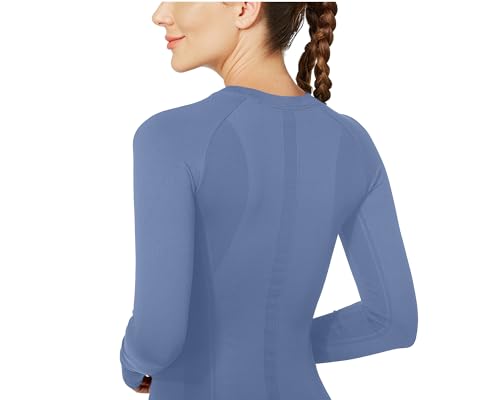 Image of MathCat Workout Shirts for Women Long Sleeve, Workout Tops for Women, Quick Dry Gym Athletic Tops,Seamless Yoga Shirts XS-XL