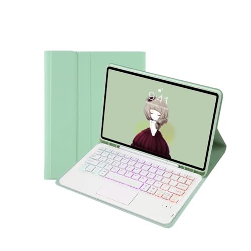 Clavier Tactile rétroéclairé pour tablette Samsung Galaxy Tab S9 FE S8 S7 étui amovible vert