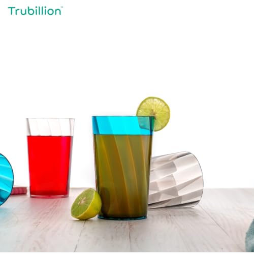 Image of ClearTwist Set of 6 Plastic Glasses - 300 ml, Unbreakable, BPA Free, Multipurpose for Water, Juice, Cocktails, Lightweight and Transparent Design, Ideal for Home, Office, Cafes, Restaurants