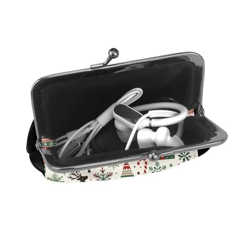 Pu Leather Buckle Coin Purse Christmas-Tree-Candy-Cane Girls Kiss-Lock Change Purse Wallets4