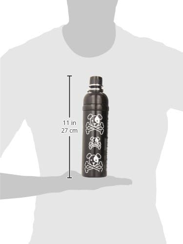 Good Life Gear Stainless Steel Pet Water Bottle, 24-Ounce, Black Puppy Pirate Design