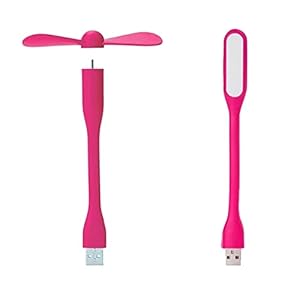 ZGHQHCDRH Mini USB Ventilator & LED Licht Pink
