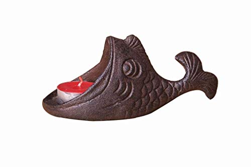 Cast Iron Fish Candle Holder, Fish Shaped Candlestick Ornament Home Decoration For Table Top - Decorative Fish Figurine Statue, Tabletop Decorative Candle Holder - Cast Iron Fish Shaped Paperweight #TOP2