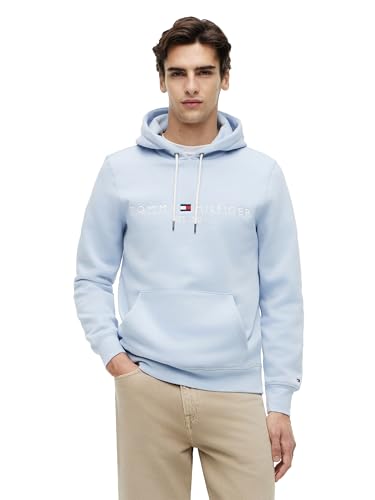 Image of Tommy Hilfiger Men's Medium Weight Fleece Hoodie Sweatshirt With Embroidered Logo, Also Available in Big & Tall
