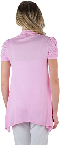 Image of ToBeInStyle Womens Open Front Casual Shrug Lightweight Layering Cardigan Sleeveless or Short Sleeve