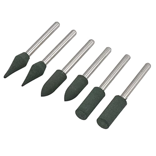6pc Rotary Tool Rubber Polishing Points Cone Point Cylinder Shape 3.17 Mandrel