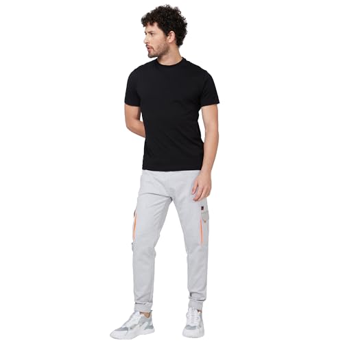 Image of Spykar Ankle Length Mid Rise Regular Fit Trackpant for Men