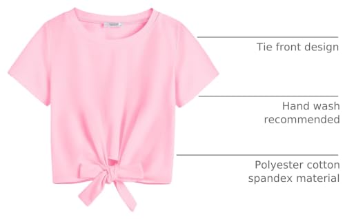 Image of Arshiner Girls Short Sleeve Shirts Tie Knot Front Tops T Shirts for Kids Crewneck Cute Casual Tie Dye Tee Blouse