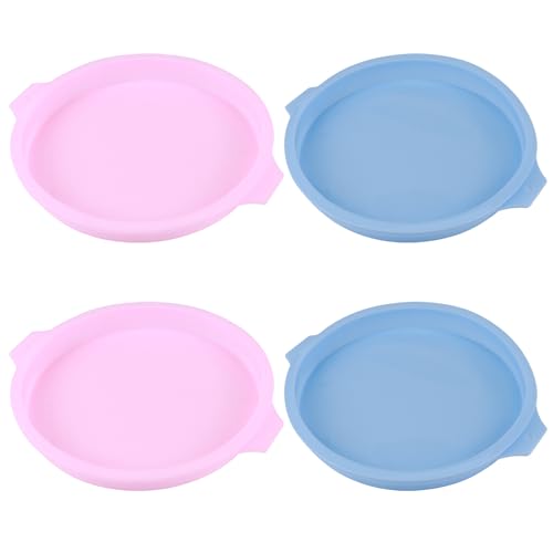 4 moules à gâteau en silicone, moules à gâteau à étages, moules à pâtisserie en silicone de 20cm pour gâteaux à étages, rose, bleu