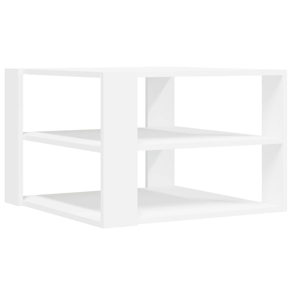 Homgoday Stolik kawowy inżynieria drewno biały 59,5 x 59,5 x 40 cm, konsola pomocnicza stolik do salonu stolik boczny herbata kawa sofa salon meble meble stoliki kawowe meble