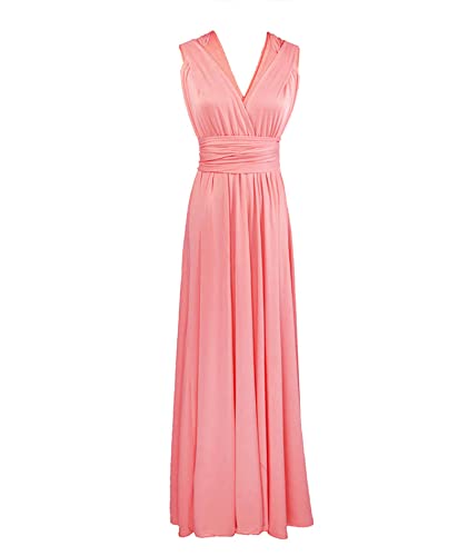 Image of Sexyshine Women's Backless Gown Dress Convertible Multi-Way Wrap Halter Cocktail Dress Bandage Bridesmaid Long Dresses