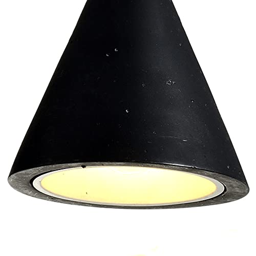 Lámpara colgante de resina efecto cemento oscuro con portalámparas retro E27 6