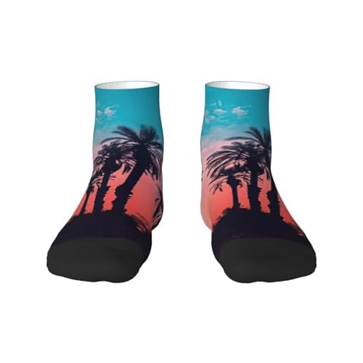 EdWal Palm Tree Sunset print Men's Moisture Control Crew Socks Socks For Men and Women Gifts For Golf, Hunting, Camping, 1 Black, One Size