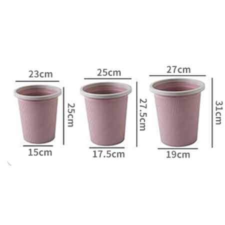 Cestino Stretto Per Bagno 28x27x13 Cm - Bianco, Con Foro Per Sacco, Base Antiscivolo