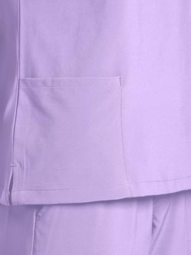 Scrubs for Women, V-Neck & Jogger Pants, 10 Pockets, Light Purple, XS by COZY SCRUBS - Used condition - Image 10