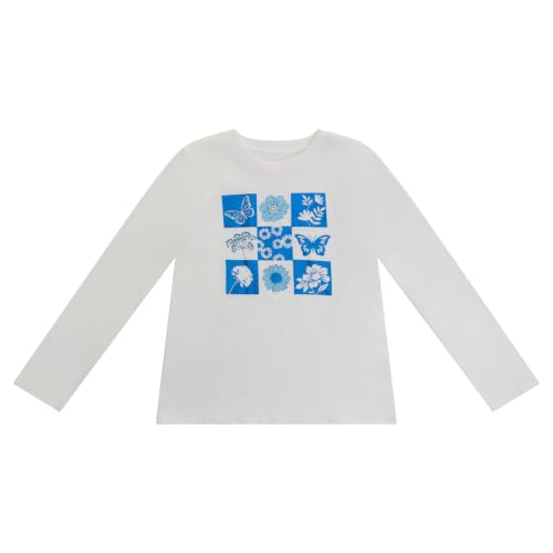 Image of BTween Girls 4 Pack Long Sleeve Graphic T-Shirts Cotton Blend, Fun Vibrant Designs