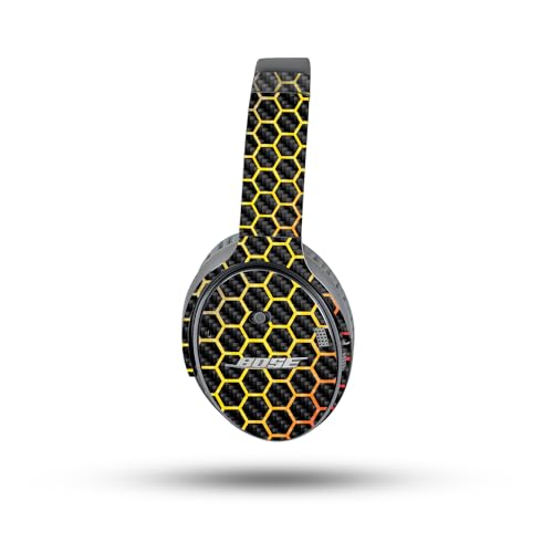 Image of MightySkins Carbon Fiber Skin Compatible with Bose QuietComfort 35 II Headphones - Primary Honeycomb | Protective, Durable Textured Carbon Fiber Finish | Easy to Apply