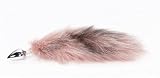 BONDAGERIE® Coda con plug anale, colore rosa con sfumature, plug in metallo Dimensione: S