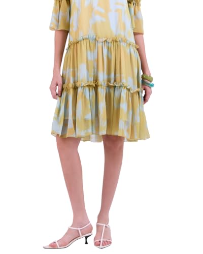 SIXDO G-Yellow Printed Woven Loose Dress, Casual Spring Summer Dress S — view 5