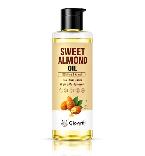 Image of Cold Pressed Sweet Almond Oil | 100% Pure and Natural | Hair & Skin Oil | Premium Grade Carrier Oil | Skin | Hair | Body | Massage | Hexane-Free | 200 ml