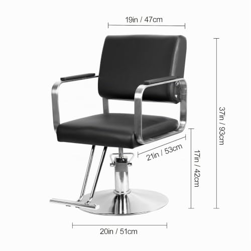 Générique Fauteuil Salon Pivotant pour Coiffeuse – Chaise de Coiffure avec Pompe Hydraulique Réglable, Tabouret de Salon Ergonomique pour Femme et Homme, Capacité 150 kg (Noir 2) – vue 3