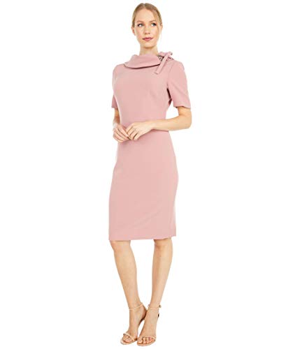 Badgley Mischka Tie Neck Dress Deep Rose 0