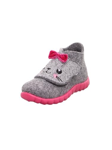 Superfit Mädchen HAPPY Slipper, Hausschuh 800295, HELLGRAU/PINK 2500, 24