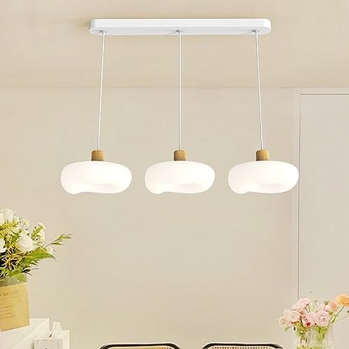 Suspension linéaire anti-éblouissement en verre de lait blanc pour îlot de cuisine