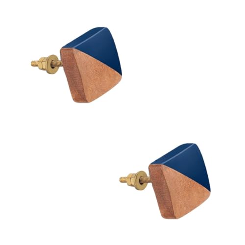 Image of 2 Piece Premium Teak Wood Drawer Knobs for Furniture Cabinets & Cupboards | Modern Design | Colour: Natural Wood, Size: 1.5 Inch-| 3 Years Warranty |