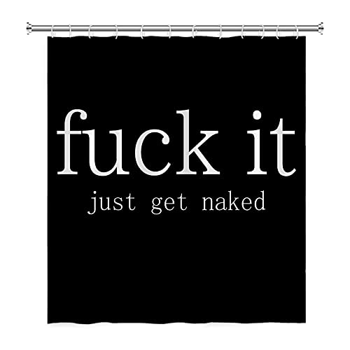 DORCEV Funny Quotes Shower Curtain 65x72 Black Bath Decor