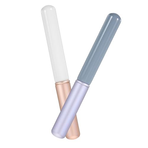 PACKOVE 2pcs Portable Lip Applicators Makeup Brushes for Women Ergonomic Design for Lip Gloss Lipstick and Eye Shadow Versatile Cosmetic Tools Jade Wisteria