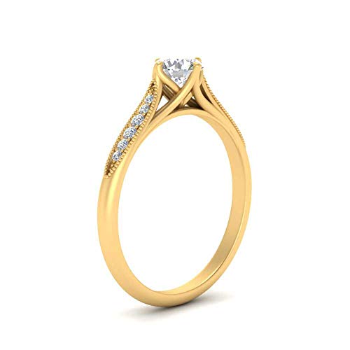 Image of Choose Your Gemstone Compass Point Ring Yellow Gold Plated Round Shape Vintage Engagement Rings Ornaments for Wife Symbol of Love Clarity Comfortable US Size 4 to 12